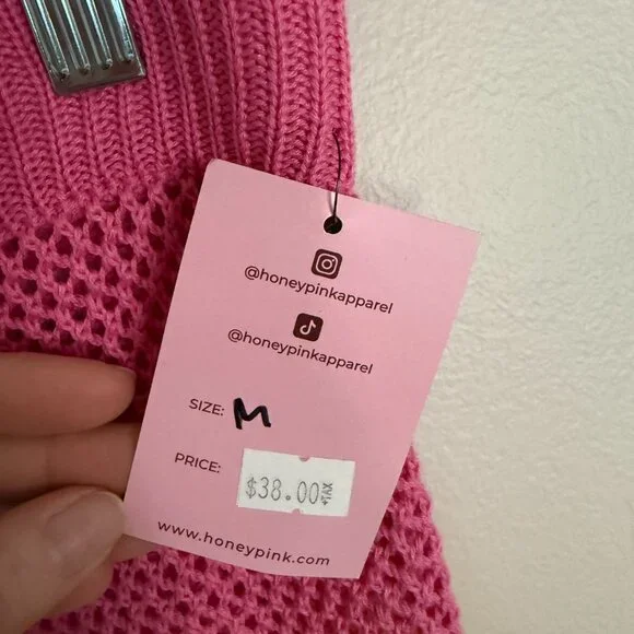 Crochet knit crop top and mini skirt matching set Festival Coachella Club size M - Picture 7 of 11